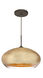 Brio 1 Light Bronze Pendant Ceiling Light in Gold Foil Glass, Halogen