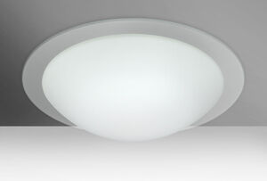 Ring 19 3 Light 19 inch Flush Mount Ceiling Light in Incandescent, White/Clear Ring Glass