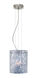 Tamburo LED Satin Nickel Pendant Ceiling Light in Clear Stone Glass