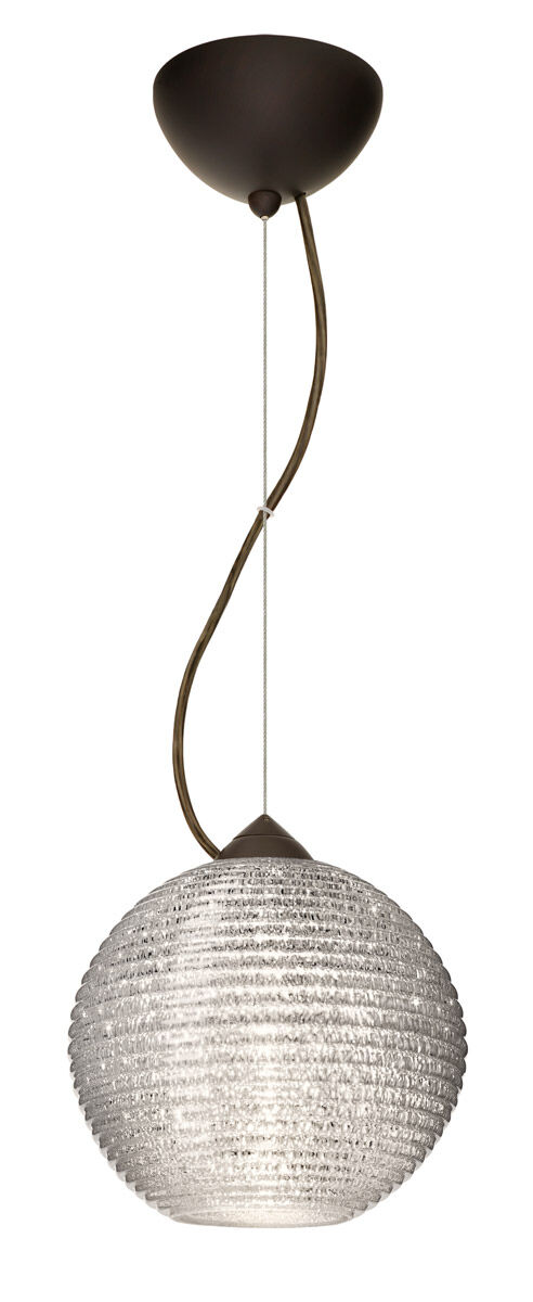 Kristall 8 1 Light Bronze Pendant Ceiling Light in Incandescent, Glitter Glass