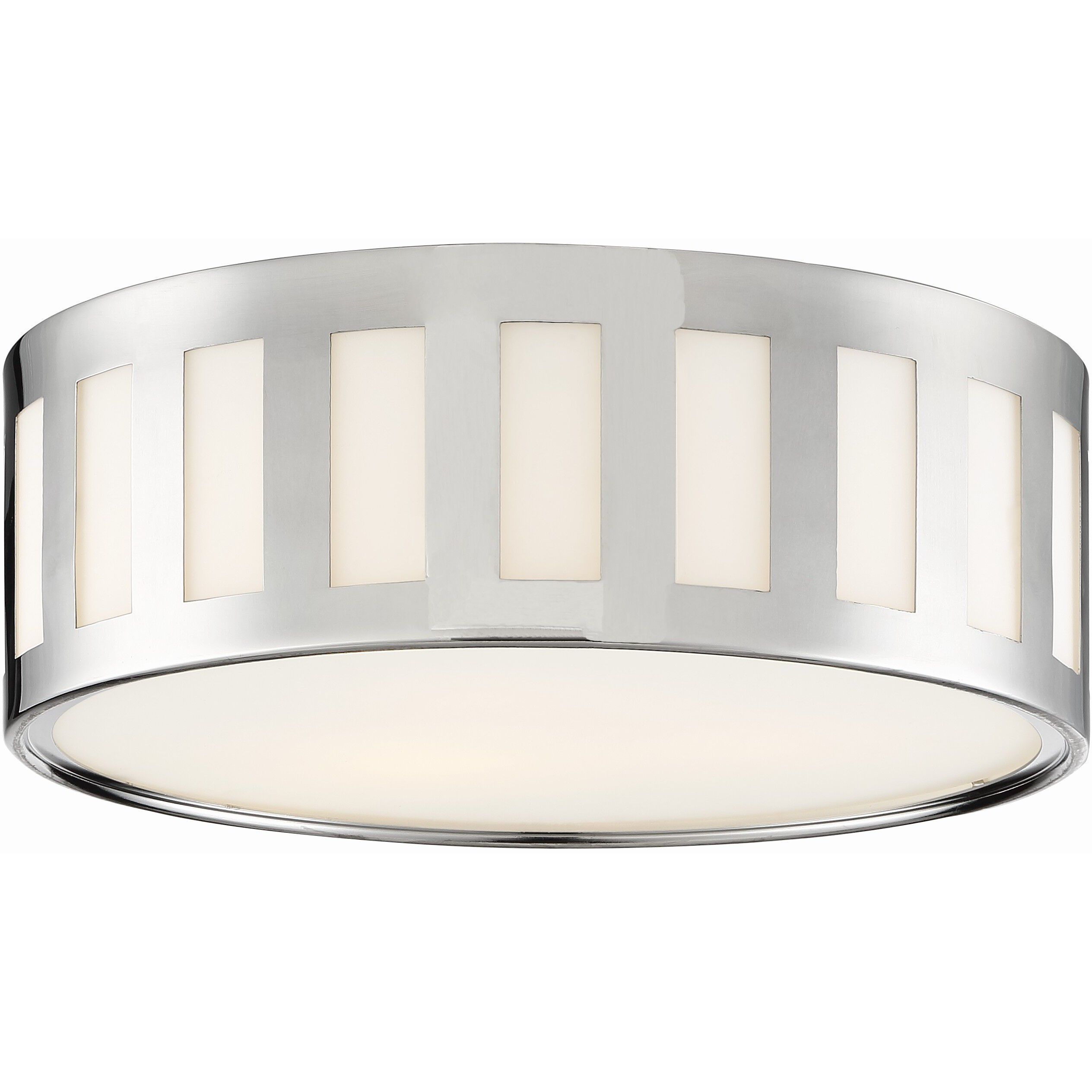Kendal 3 Light 14 inch Polished Nickel Flush Ceiling Light