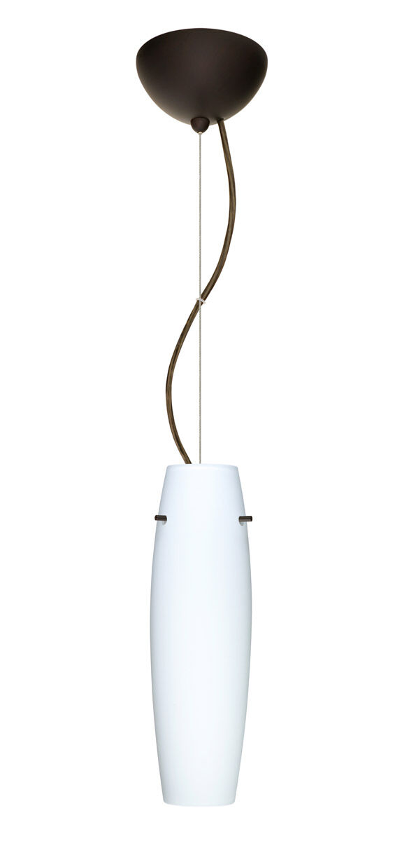 Suzi LED Bronze Pendant Ceiling Light in Opal Matte Glass