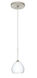Tay Tay 1 Light Satin Nickel Pendant Ceiling Light in Opal Matte Glass, Halogen