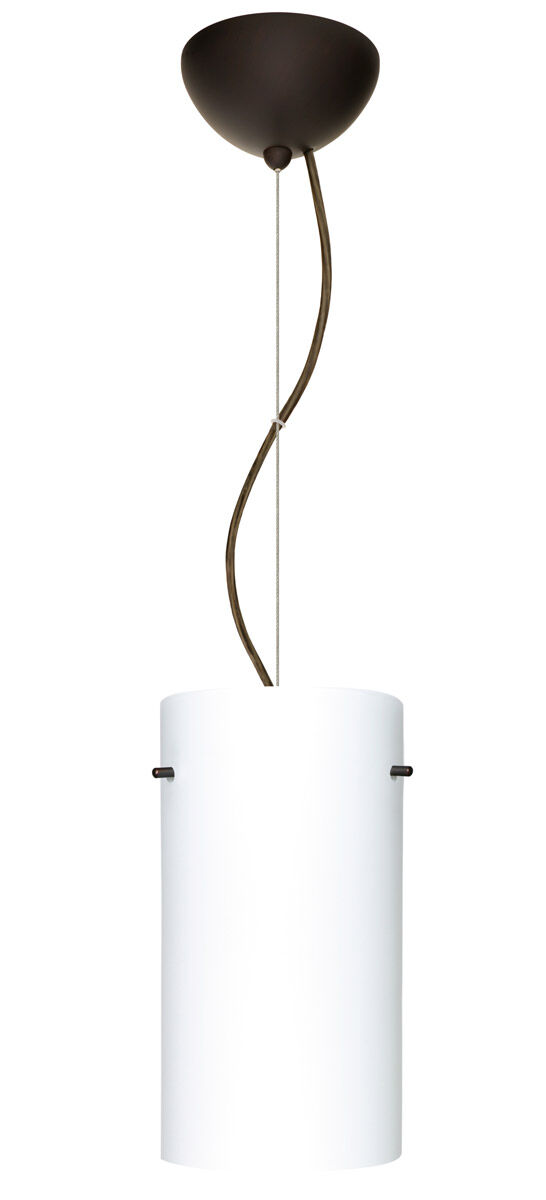 Tondo LED Bronze Pendant Ceiling Light in Opal Matte Glass