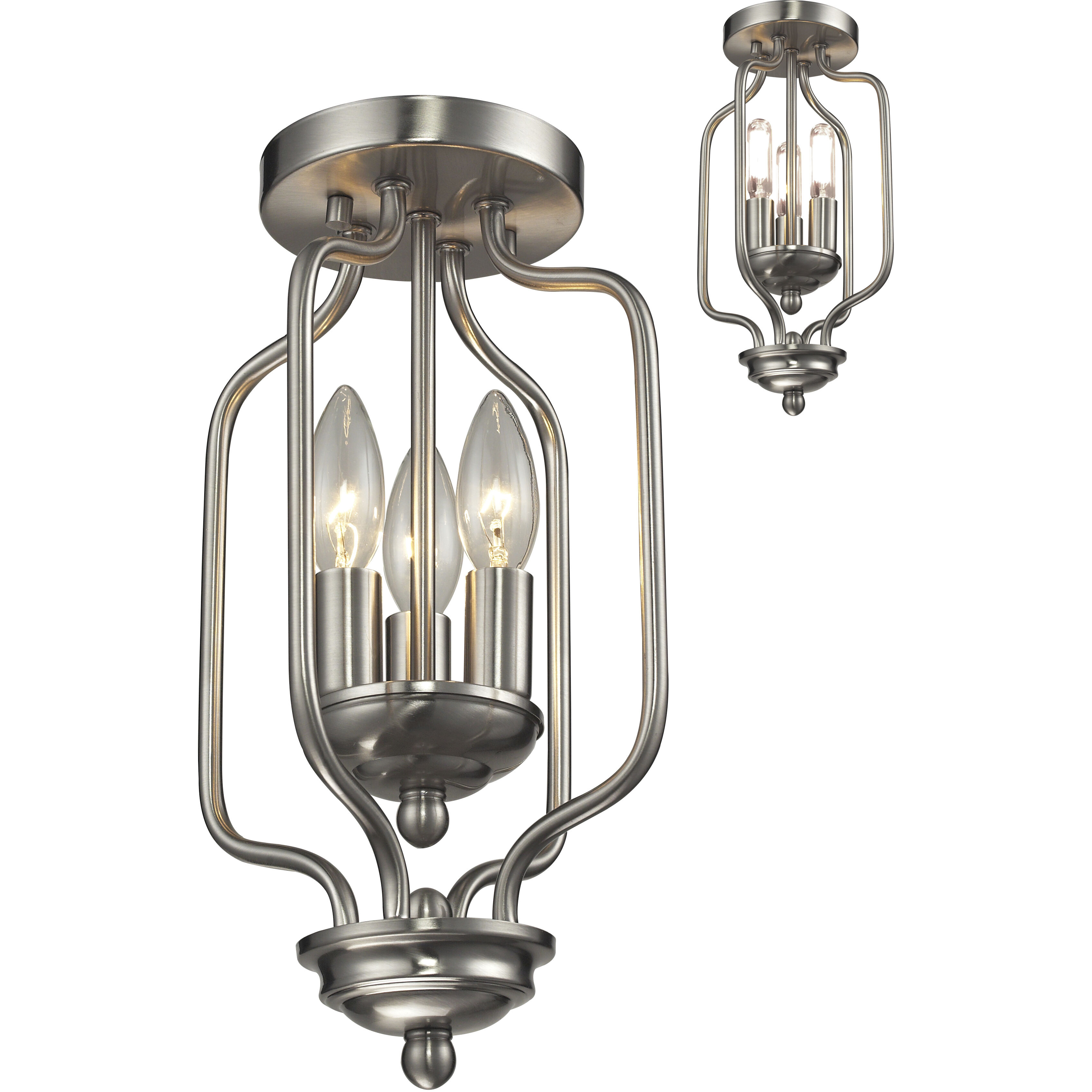 Cardinal 3 Light 8.00 inch Flush Mount