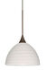 Besa Lighting Brella LED Bronze Pendant Ceiling Light in Chalk Glass 1XT-4679KR-LED-BR - Open Box