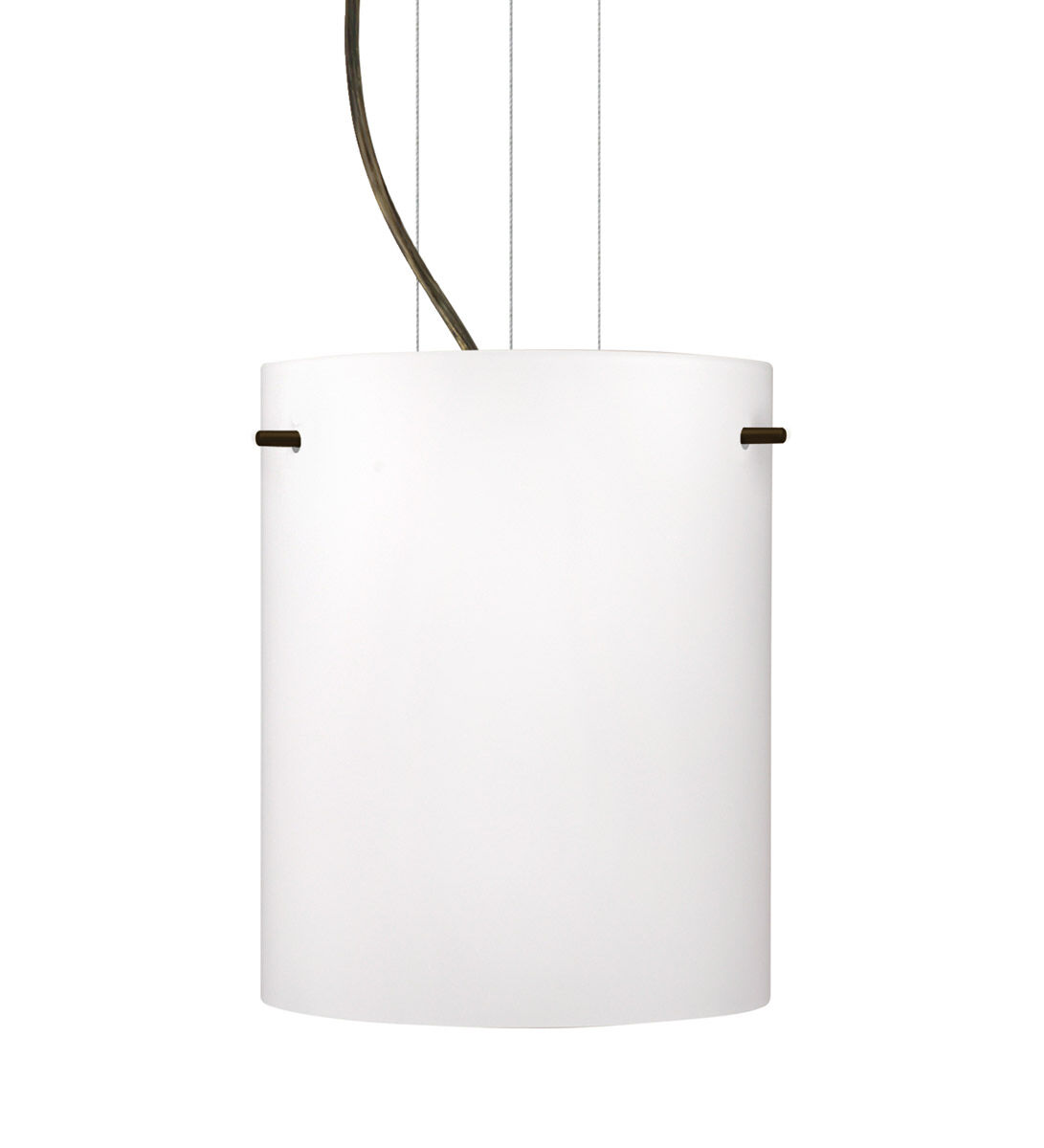 Tamburo 8 LED Bronze Pendant Ceiling Light in Opal Matte Glass