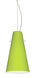 Cierro LED Satin Nickel Pendant Ceiling Light in Chartreuse Glass