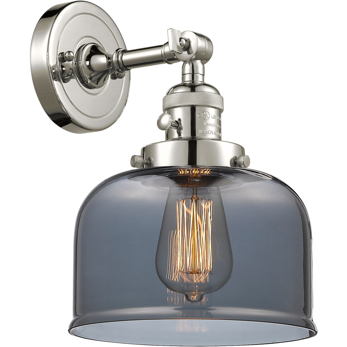 Franklin Restoration Large Bell LED 8 inch Polished Nickel Sconce Wall Light, Franklin Restoration