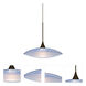 Spazio 1 Light Bronze Cord Pendant Ceiling Light in Incandescent, Blue-Frost Glass