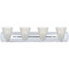 Nico 5 4 Light 30 inch Chrome Vanity Wall Light in Glitter Stone Glass, Incandescent