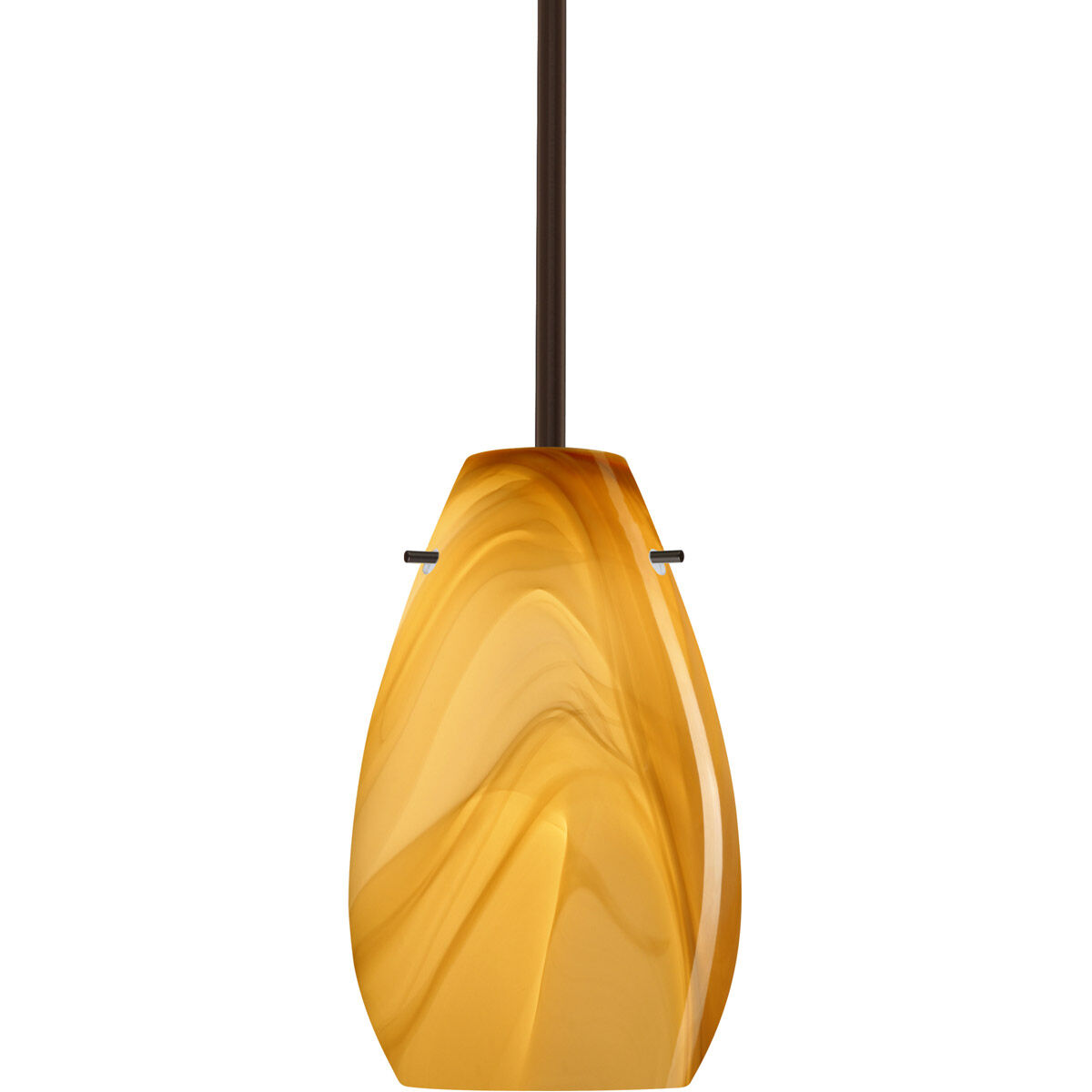 Pera 9 LED Bronze Stem Pendant Ceiling Light in Honey Glass