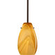 Pera 9 LED Bronze Stem Pendant Ceiling Light in Honey Glass
