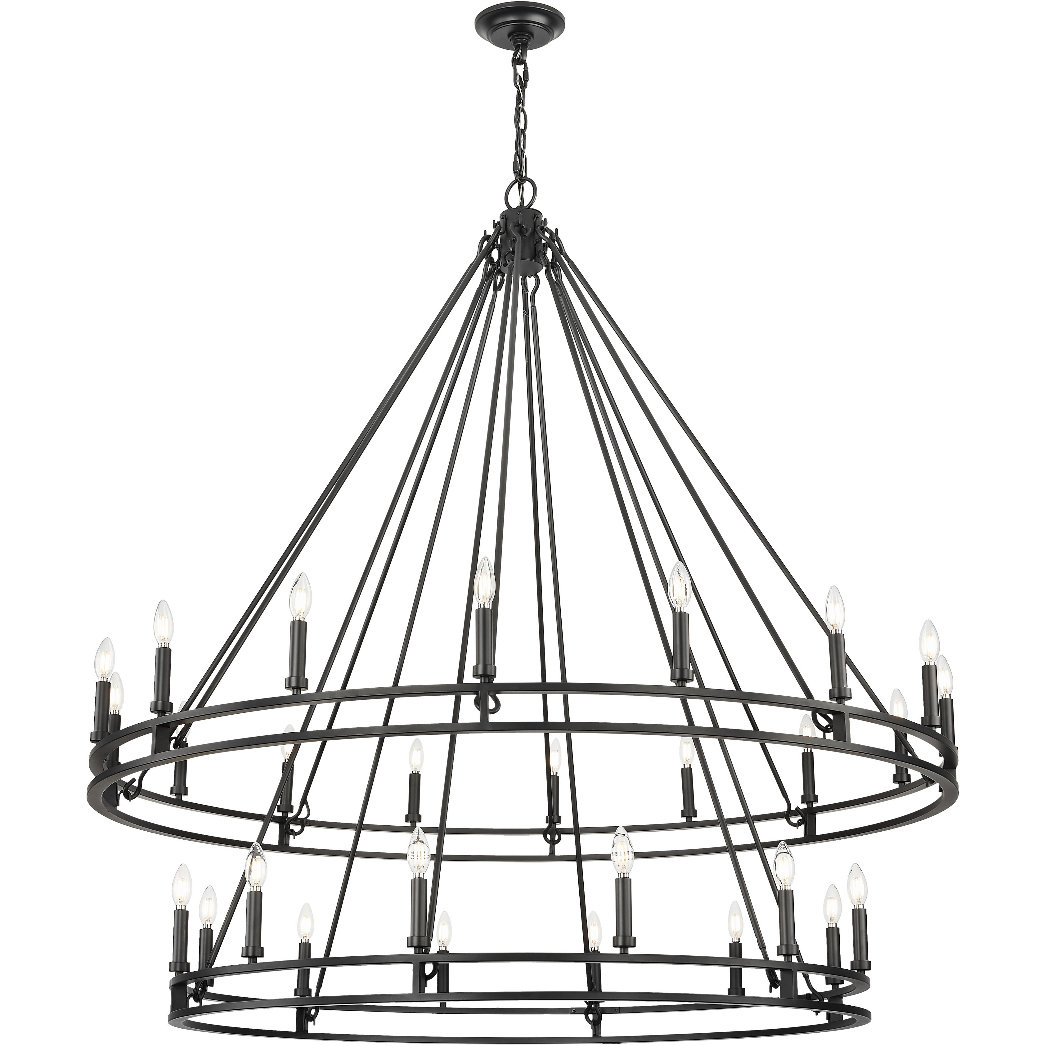 Dennison 28 Light 60 inch Matte Black Chandelier Ceiling Light
