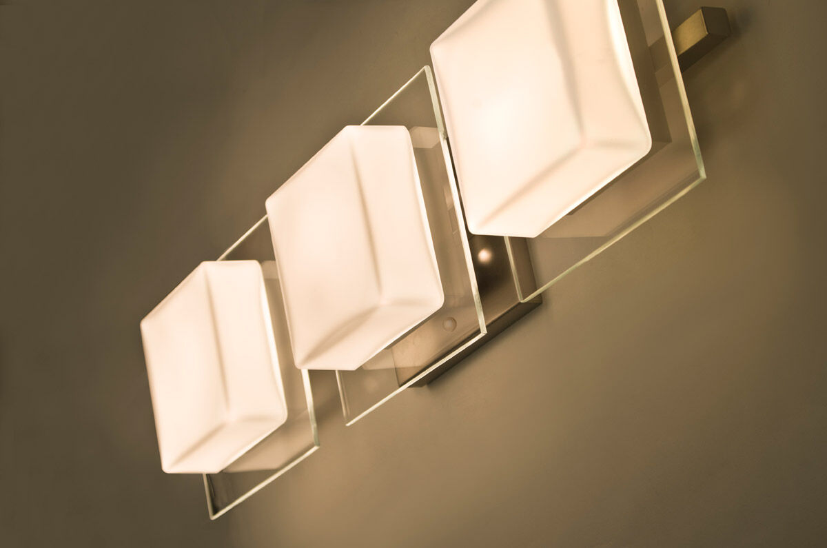 Alex 3 Light 23 inch Satin Nickel Vanity Lighting Wall Light in Halogen, Opal/Clear Glass