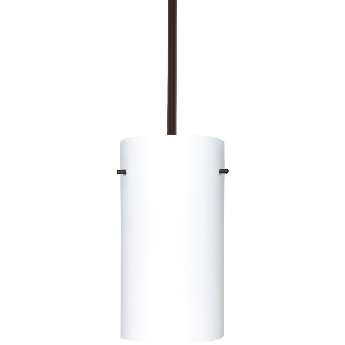 Tondo 12 LED Bronze Stem Pendant Ceiling Light in Opal Matte Glass
