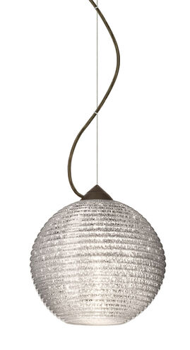 Kristall LED Bronze Pendant Ceiling Light in Glitter Glass