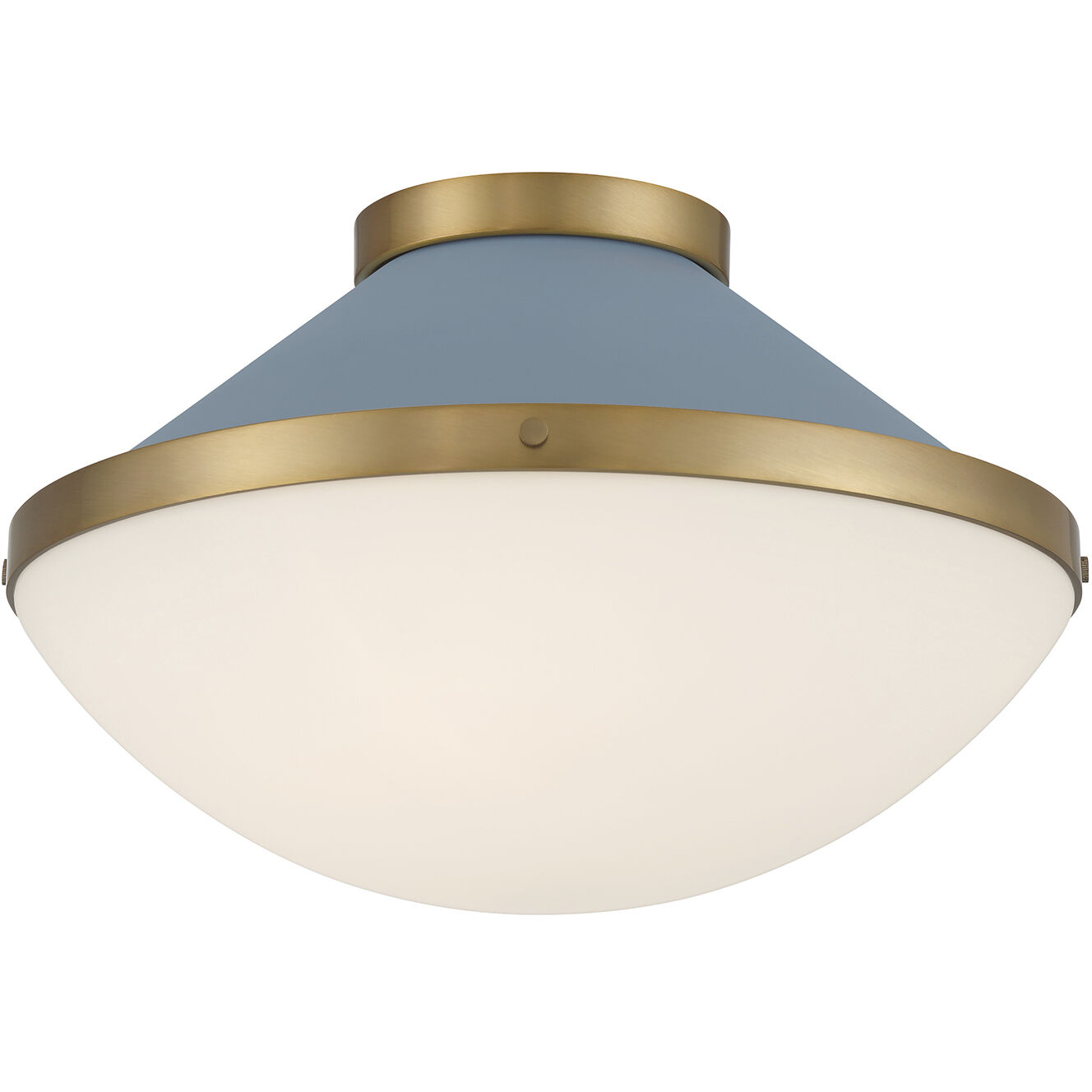 Xander 2 Light 16.25 inch Vibrant Gold Flush Ceiling Light in Vibrant Gold and Blue