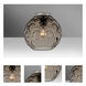 Bombay 1 Light 10 inch Satin Nickel Flush Mount Ceiling Light in Smoke Glass