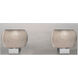 Keno 2 Light Satin Nickel Vanity Light Wall Light