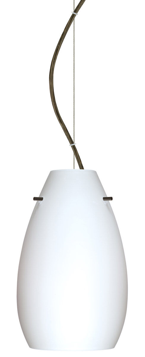 Pera 9 LED Bronze Pendant Ceiling Light in Opal Matte Glass
