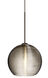 Kristall 1 Light Bronze Pendant Ceiling Light in Incandescent, Smoke Kristall Glass