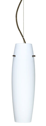 Suzi LED Bronze Pendant Ceiling Light in Opal Matte Glass
