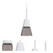 Timo 6 LED Satin Nickel Cord Pendant Ceiling Light in Smoke with White Glass