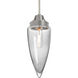 Sulu 1 Light Satin Nickel Pendant Ceiling Light in Clear Bubble Glass