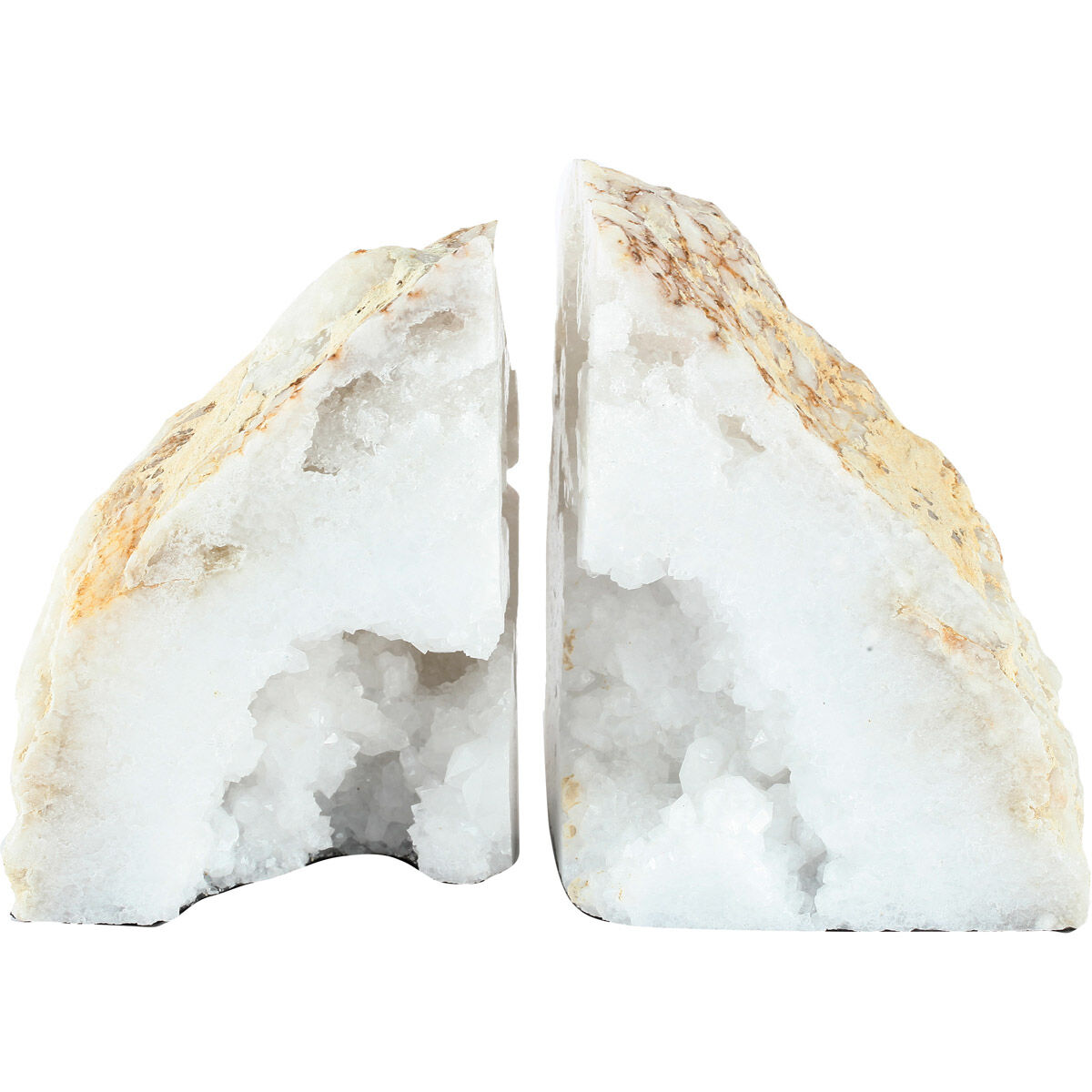 Natural Geode 3.5 X 3.4 inch White Book Ends
