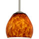 Bolla 1 Light Satin Nickel Stem Pendant Ceiling Light