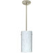 Tondo 12 LED Satin Nickel Stem Pendant Ceiling Light in Carrera Glass