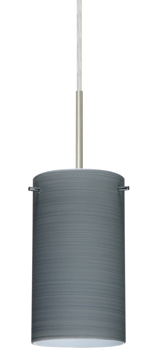 Besa Lighting Stilo 1 Light Satin Nickel Pendant Ceiling Light in Titan Glass, Halogen 1BT-4404TN-SN - Open Box