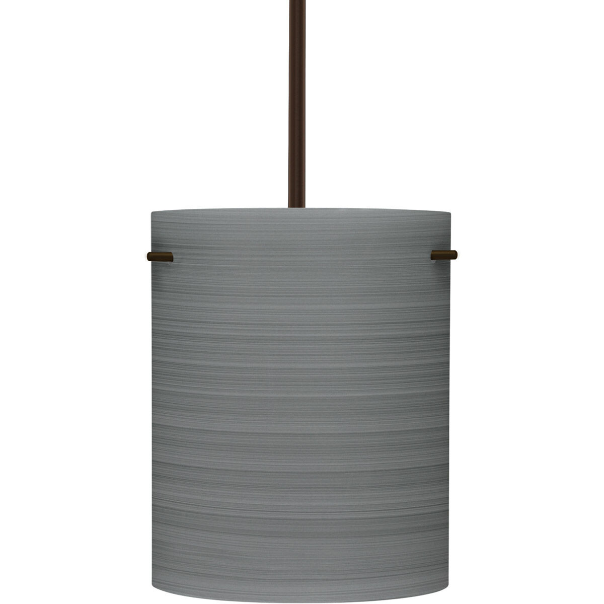 Tamburo 8 LED Bronze Stem Pendant Ceiling Light in Titan Glass