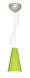 Cierro LED Satin Nickel Pendant Ceiling Light in Chartreuse Glass