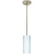 Stilo 10 LED Satin Nickel Stem Pendant Ceiling Light in Opal Matte Glass