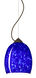 Lucia LED Bronze Pendant Ceiling Light in Blue Cloud Glass
