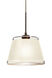 Pica LED Bronze Pendant Ceiling Light in White Sand Glass