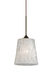 Nico 1 Light Bronze Pendant Ceiling Light in Halogen, Glitter Stone Glass
