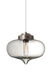 Mira 1 Light Satin Nickel Pendant Ceiling Light in Clear Glass