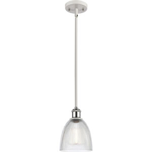 Ballston Castile 1 Light 6 inch White and Polished Chrome Pendant Ceiling Light in Clear Glass, Ballston