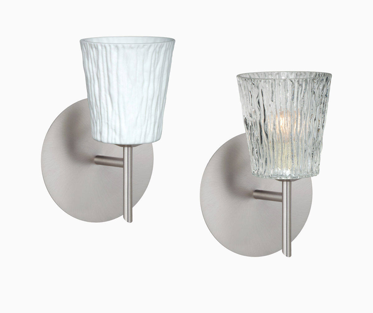 Nico 4 1 Light 5 inch Chrome Mini Sconce Wall Light in Halogen, Clear Stone Glass