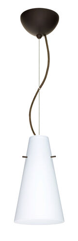 Cierro LED Bronze Pendant Ceiling Light in Opal Matte Glass