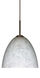 Sasha II 1 Light Bronze Pendant Ceiling Light in Carrera Glass, Halogen