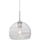 Spirit 8 1 Light Satin Nickel Cord Pendant Ceiling Light in Clear Spirit Glass