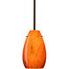 Pera 9 LED Bronze Stem Pendant Ceiling Light in Habanero Glass
