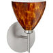 Mia LED 5 inch Satin Nickel Mini Sconce Wall Light in Amber Cloud Glass