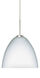 Sasha II 1 Light Satin Nickel Pendant Ceiling Light in Opal Matte Glass, Halogen