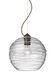 Wave 1 Light Bronze Pendant Ceiling Light in Clear Wave Glass