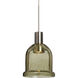 Kiba LED Satin Nickel Pendant Ceiling Light in Latte Bubble Glass